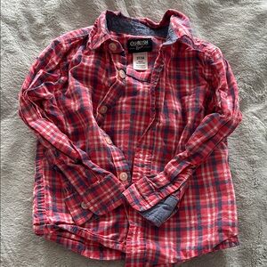 OshKosh B'gosh Red Plaid Boy’s Shirt 3T